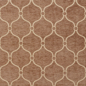 Essentials Chenille Brown Cream Geometric Trellis Upholstery Fabric