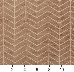 Essentials Chenille Brown Cream Geometric Zig Zag Chevron Upholstery Fabric