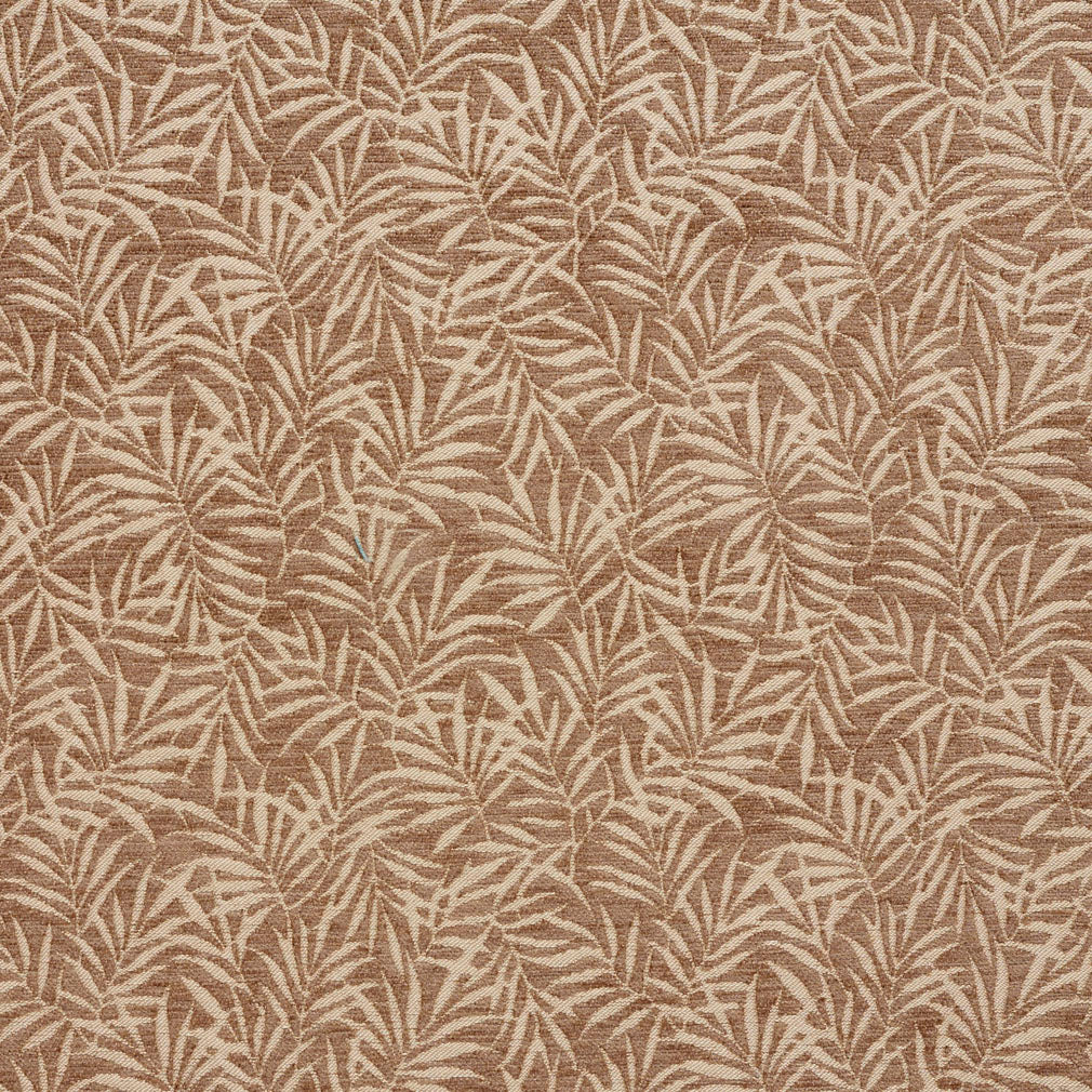 Essentials Chenille Brown Cream Leaf Branches Upholstery Fabric