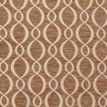 Load image into Gallery viewer, Essentials Chenille Brown Cream Oval Trellis Upholstery Fabric