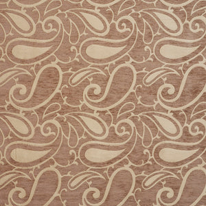 Essentials Chenille Brown Cream Paisley Upholstery Fabric