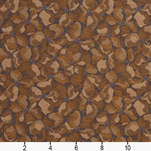 Load image into Gallery viewer, Essentials Heavy Duty Brown Gold Navy Floral Petal Upholstery Fabric / Nugget