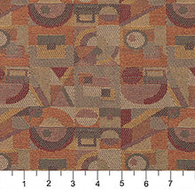 Load image into Gallery viewer, Essentials Mid Century Modern Geometric Brown Gray Burgundy Upholstery Fabric / Adobe