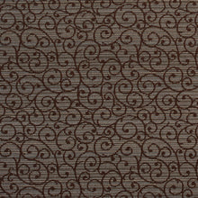 Load image into Gallery viewer, Essentials Heavy Duty Scotchgard Brown Gray Scroll Upholstery Fabric / Mocha