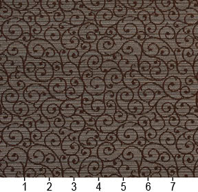 Essentials Heavy Duty Scotchgard Brown Gray Scroll Upholstery Fabric / Mocha