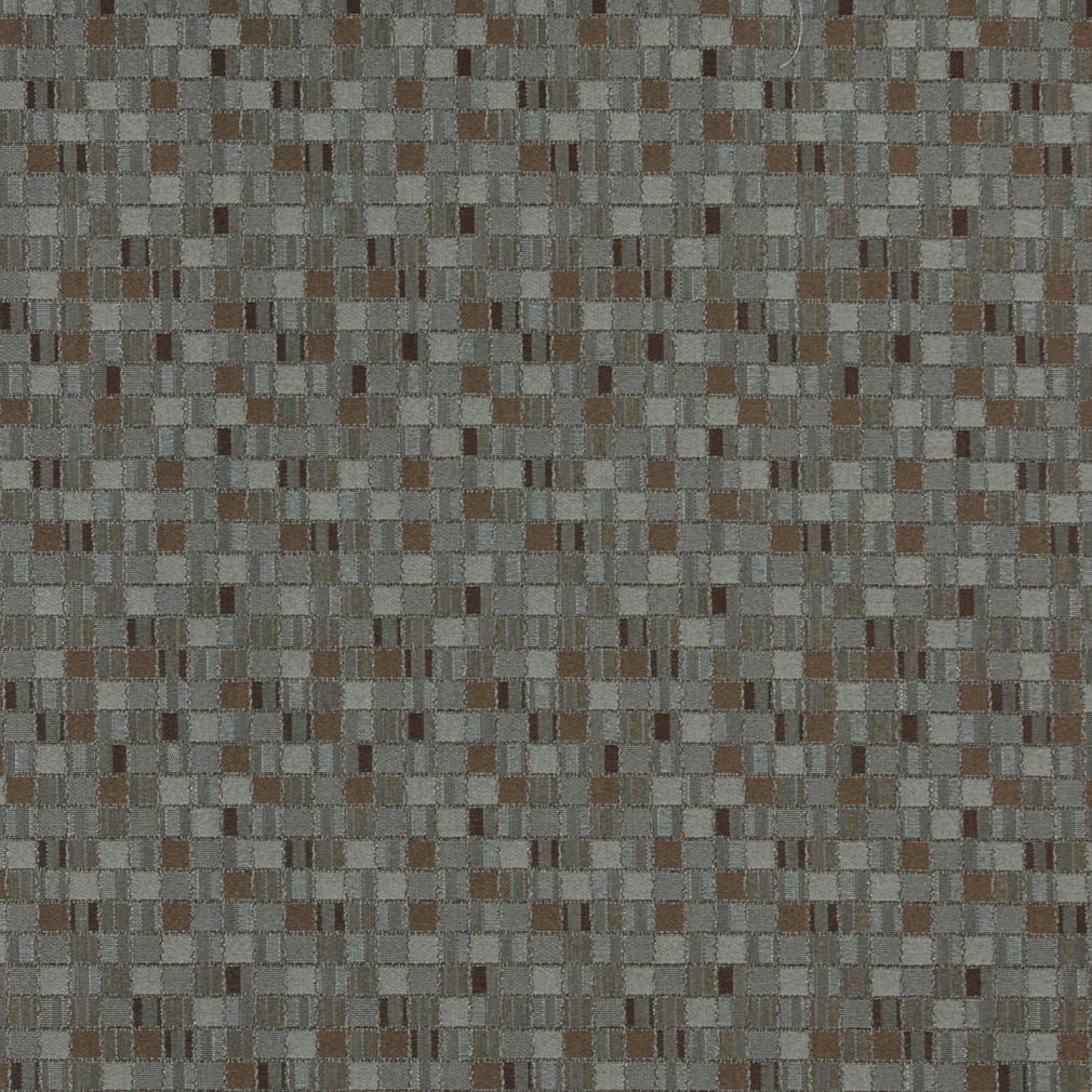 Essentials Brown Gray Silver Mosaic Upholstery Fabric / Marine