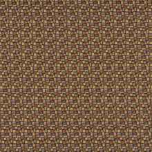 Load image into Gallery viewer, Essentials Mid Century Modern Geometric Brown Green Gold Upholstery Fabric / Pesto
