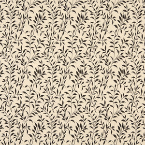 Essentials Floral Drapery Upholstery Fabric Brown Ivory / Cocoa Leaf