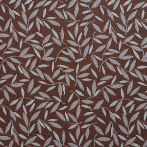 Essentials Brown Ivory Leaf Branches Upholstery Drapery Fabric / Capri