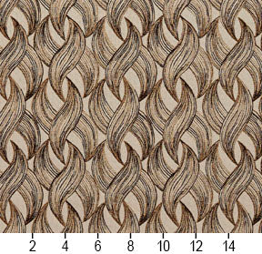 Essentials Brown Mustard Beige Chain Upholstery Fabric / Gold