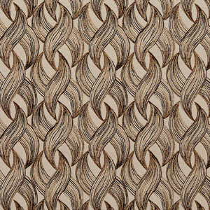 Essentials Brown Mustard Beige Chain Upholstery Fabric / Gold