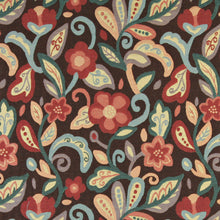 Load image into Gallery viewer, Essentials Cityscapes Brown Red Blue Teal Mustard Floral Upholstery Drapery Fabric
