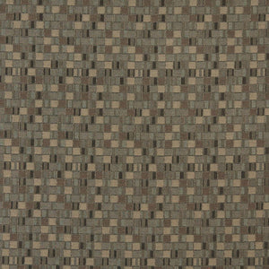 Essentials Brown Sage Tan Mosaic Upholstery Fabric / Pecan