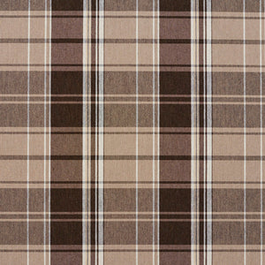 Essentials Brown Tan Beige White Checkered Upholstery Fabric / Desert Plaid