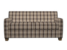 Load image into Gallery viewer, Essentials Brown Tan Beige White Checkered Upholstery Fabric / Desert Plaid
