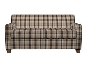 Essentials Brown Tan Beige White Checkered Upholstery Fabric / Desert Plaid