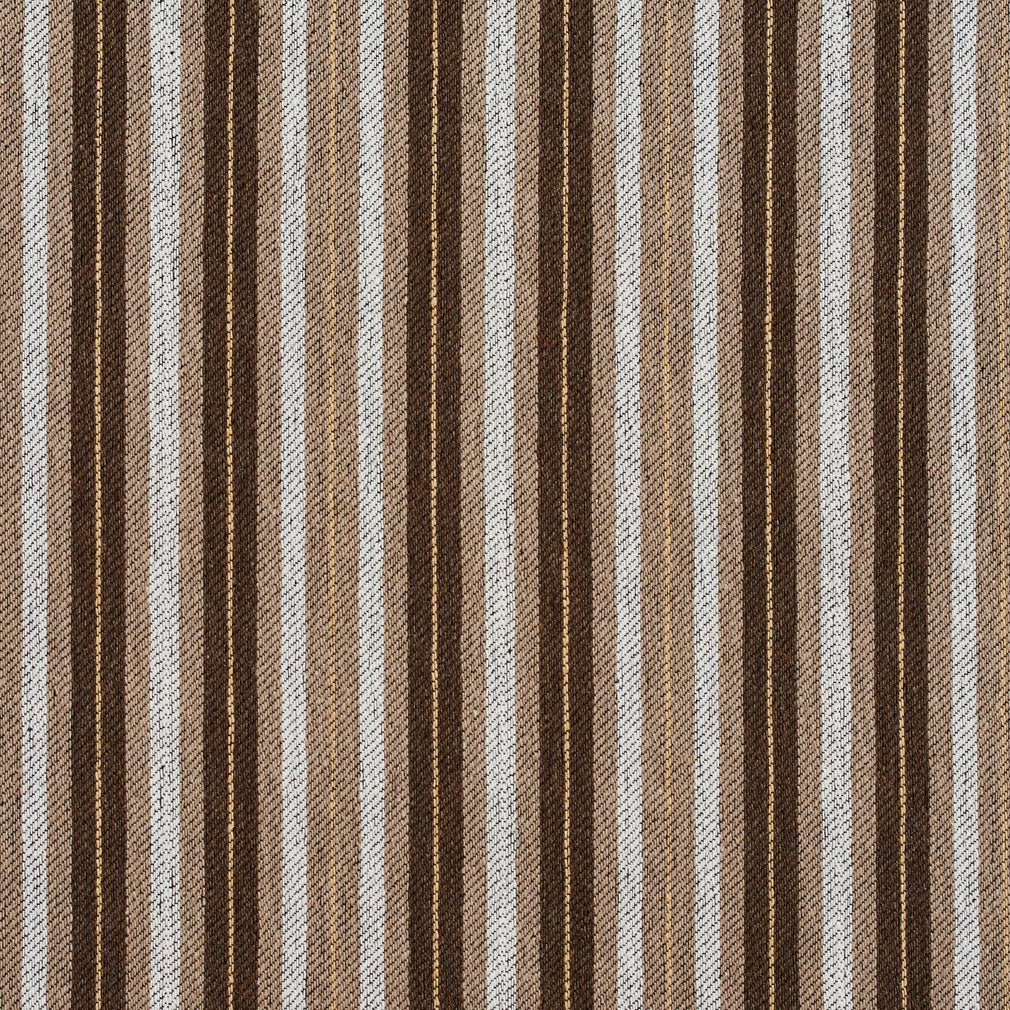 Essentials Brown Tan Cream White Upholstery Fabric / Desert Stripe