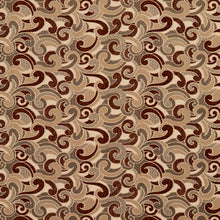 Load image into Gallery viewer, Essentials Brown Tan Gray Beige Ivory Paisley Upholstery Fabric / Spice Flutte