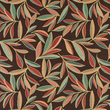 Load image into Gallery viewer, Essentials Cityscapes Brown Teal Sea Green Red Coral Mustard Leaves Upholstery Drapery Fabric
