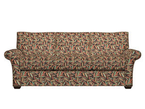 Essentials Cityscapes Brown Teal Sea Green Red Coral Mustard Leaves Upholstery Drapery Fabric