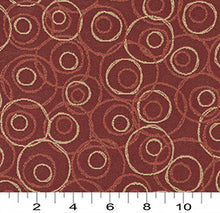 Load image into Gallery viewer, Essentials Mid Century Modern Geometric Burgundy Beige Circles Upholstery Fabric / Mahogany