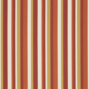 Essentials Outdoor Stain Resistant Stripe Upholstery Drapery Fabric Burgundy Coral White / Sienna