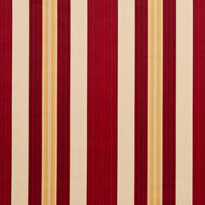 Essentials Upholstery Drapery Fabric Burgundy Cream Gold / Ruby Noble Stripe