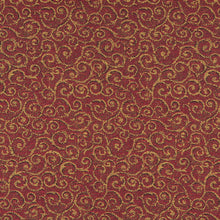 Load image into Gallery viewer, Essentials Heavy Duty Mid Century Modern Scotchgard Upholstery Fabric Burgundy Gold Paisley / Pomegranate