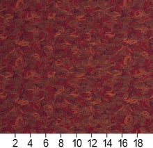 Load image into Gallery viewer, Essentials Heavy Duty Scotchgard Burgundy Maroon Coral Abstract Upholstery Fabric / Wine