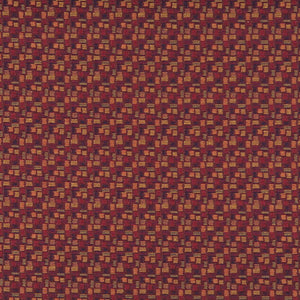 Essentials Mid Century Modern Geometric Burgundy Navy Coral Upholstery Fabric / Merlot