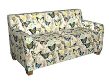 Load image into Gallery viewer, Essentials Drapery Upholstery Butterfly Fabric / Aqua Yellow Green