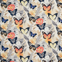 Load image into Gallery viewer, Essentials Drapery Upholstery Butterfly Fabric / Coral Blue Yellow