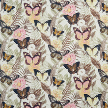 Load image into Gallery viewer, Essentials Drapery Upholstery Butterfly Fabric / Pink Yellow Brown