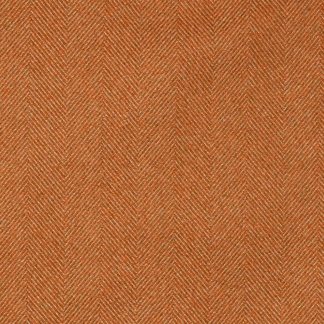 Heavy Duty Faux Wool Rusty Orange Cream Tweed Herringbone Cambridge Upholstery Fabric