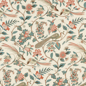 SCHUMACHER CAMPAGNE FABRIC / PEACOCK & ROUGE