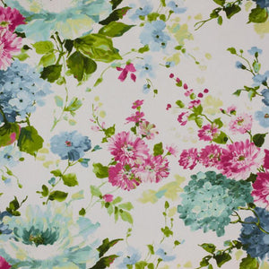 3 Colors Upholstery Drapery Floral Fabric Teal Pink / RMIL14