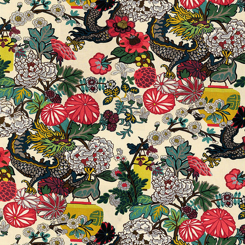 SCHUMACHER CHIANG MAI DRAGON FABRIC 173273 / ALABASTER