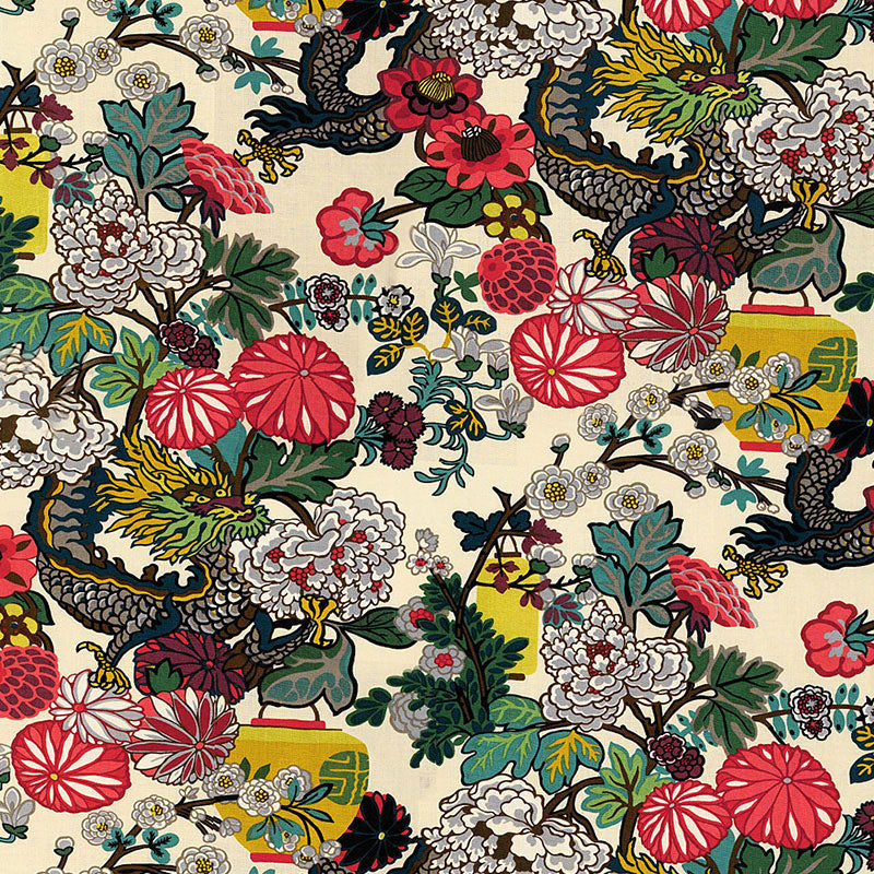 SCHUMACHER CHIANG MAI DRAGON FABRIC 173273 / ALABASTER