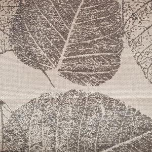 Botanical Leaf Woodland Drapery Fabric Gray Beige / RMIL13
