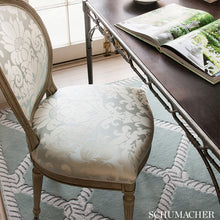 Load image into Gallery viewer, SCHUMACHER CHATEAU SILK DAMASK FABRIC / CIEL