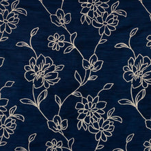 Load image into Gallery viewer, Embroidered Botanical Drapery Fabric Beige Gold Blue Gray Ivory / RMIL13