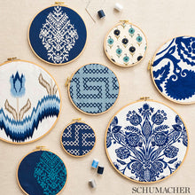 Load image into Gallery viewer, SCHUMACHER CASTANET EMBROIDERY FABRIC 70260 / COBALT