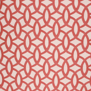 Geometric Trellis Upholstery Drapery Fabric Rusty Orange Beige / Coral