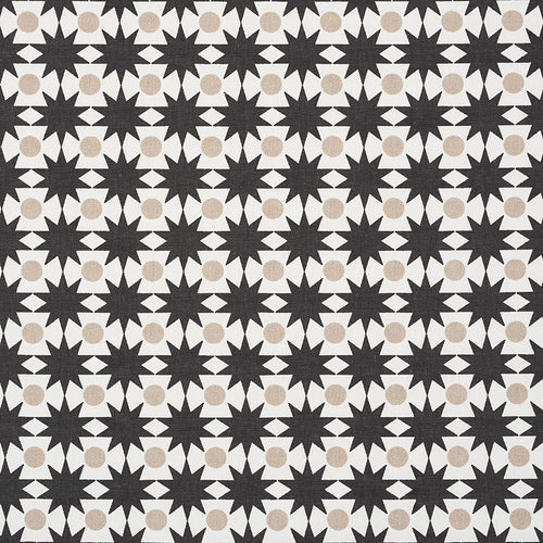 SCHUMACHER COSMOS FABRIC / BLACK & SAND