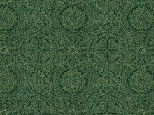 Load image into Gallery viewer, Forest Green Grey Ethnic Medallion Embroidered Drapery Fabric