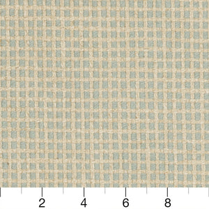 Essentials Linen Cotton Upholstery Checkered Fabric / Aqua Beige