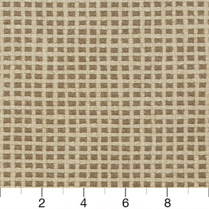 Essentials Linen Cotton Upholstery Checkered Fabric / Brown Beige
