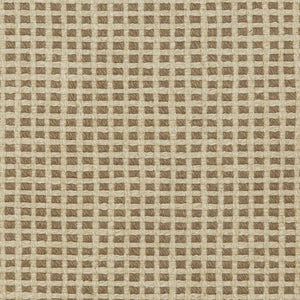 Essentials Linen Cotton Upholstery Checkered Fabric / Brown Beige