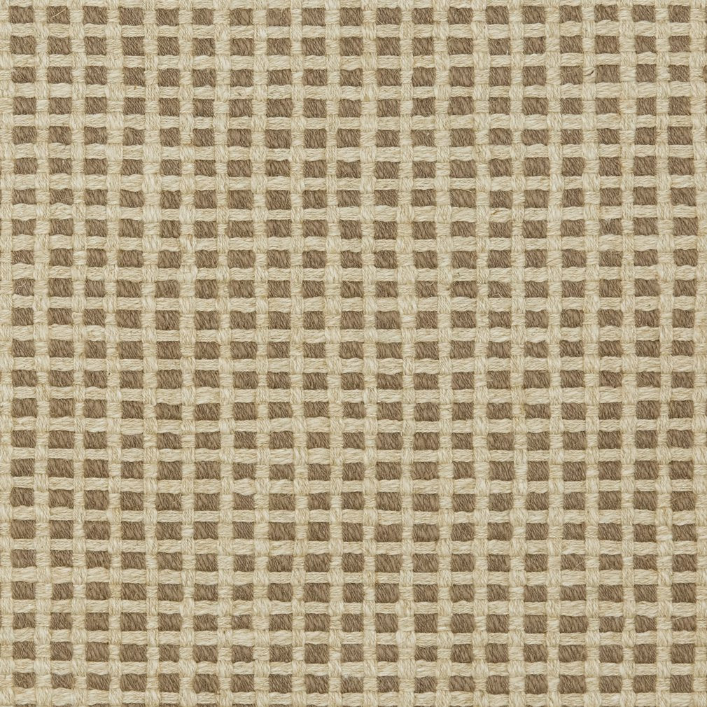 Essentials Linen Cotton Upholstery Checkered Fabric / Brown Beige