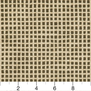 Essentials Linen Cotton Upholstery Checkered Fabric / Dark Brown Beige